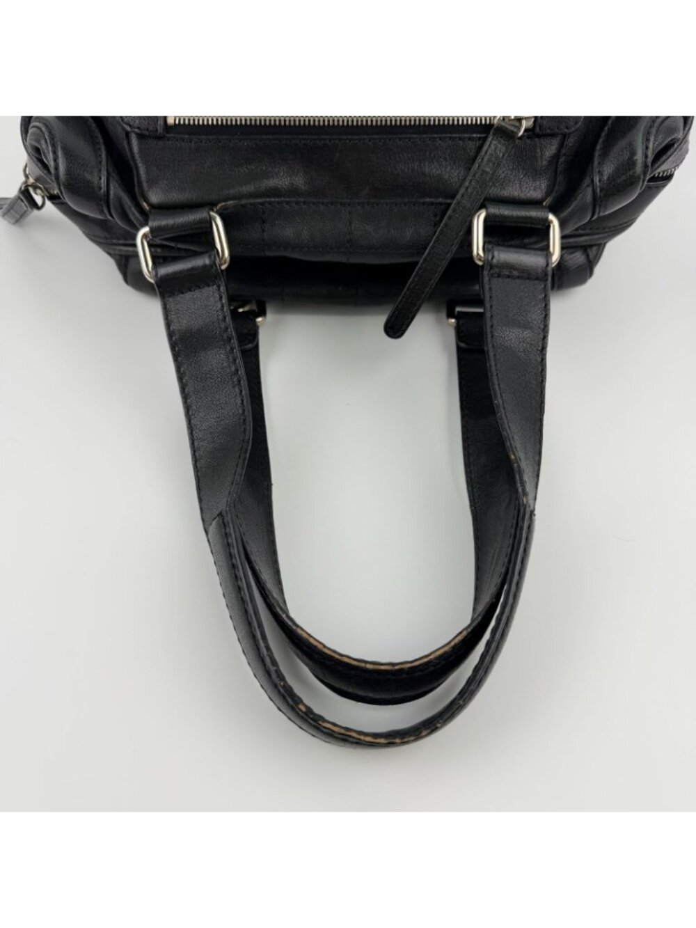 ★SOLD★ Chanel CC Logo Shoulder Bag Tote Black Leather 11 Vintage - Picture 14 of 15